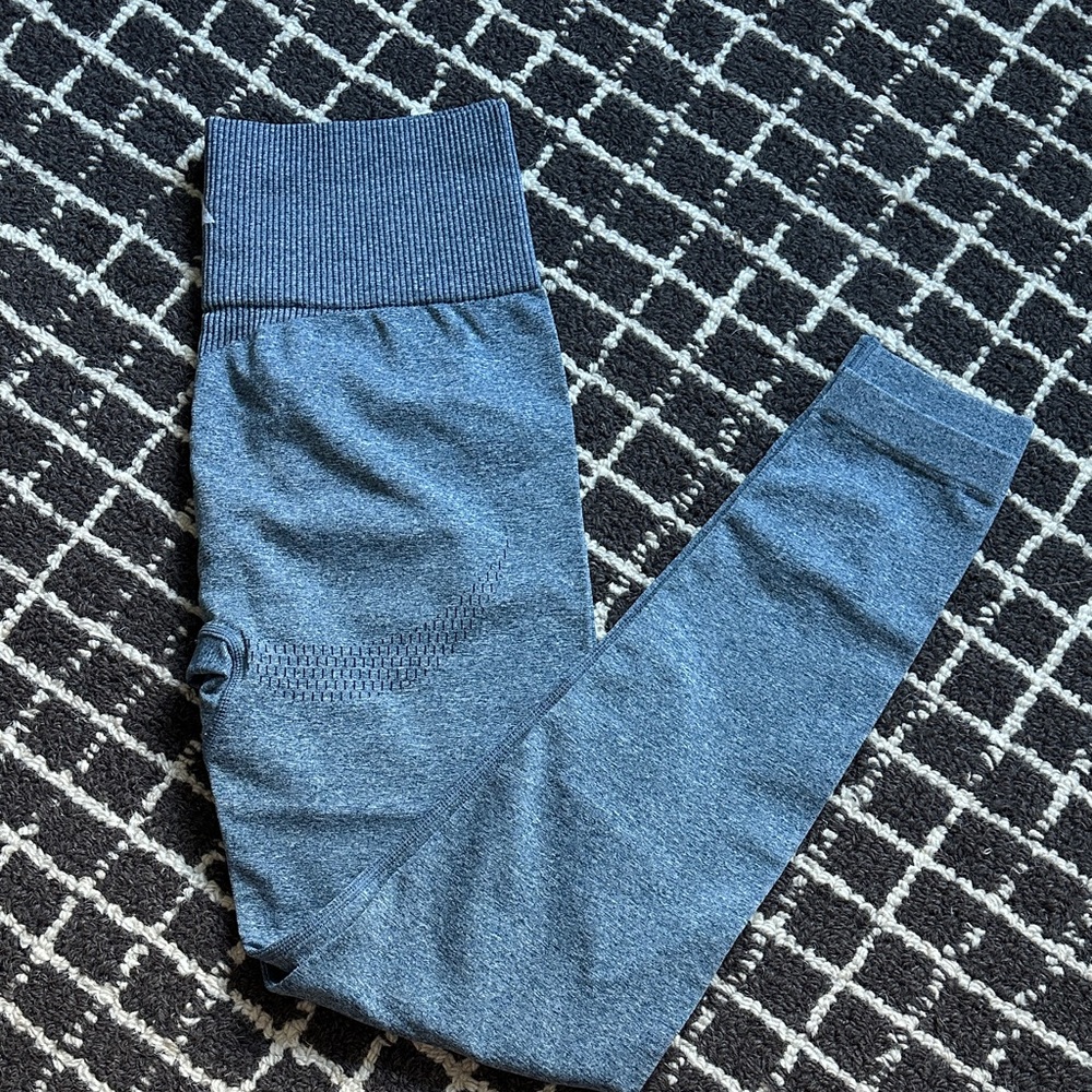 Stylish Heather Blue High-Rise Leggings